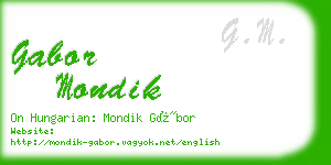 gabor mondik business card